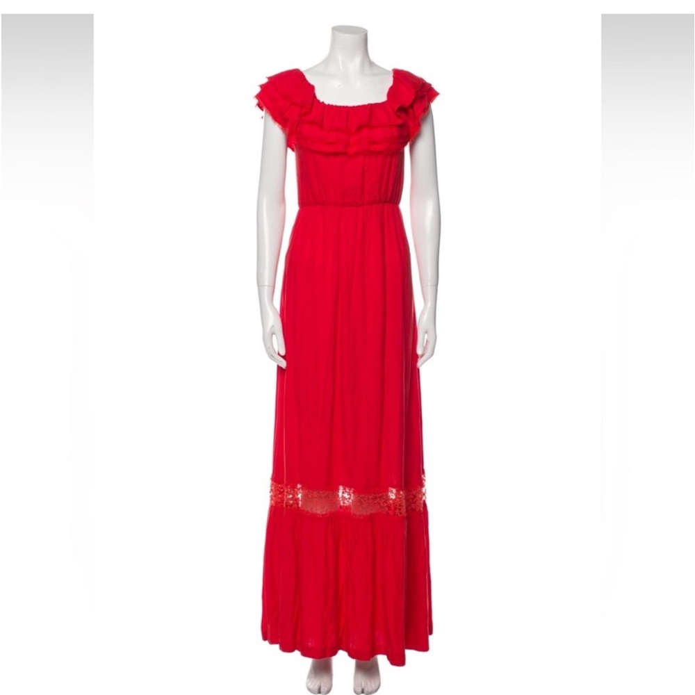 ALICE + OLIVIA Square Neckline Maxi Dress Red Women’s Size 8